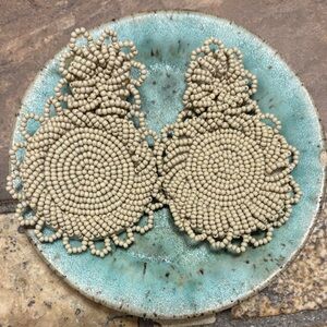 Tan beaded earrings